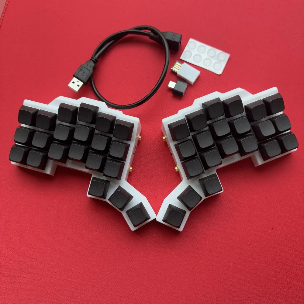 Corne 3D Split Keyboard Kit 3x6 42key Custom Wireless 2.4G Single-mode VIAL Keyboard Combo+tap_dance+macro Keyboard Teclado Game