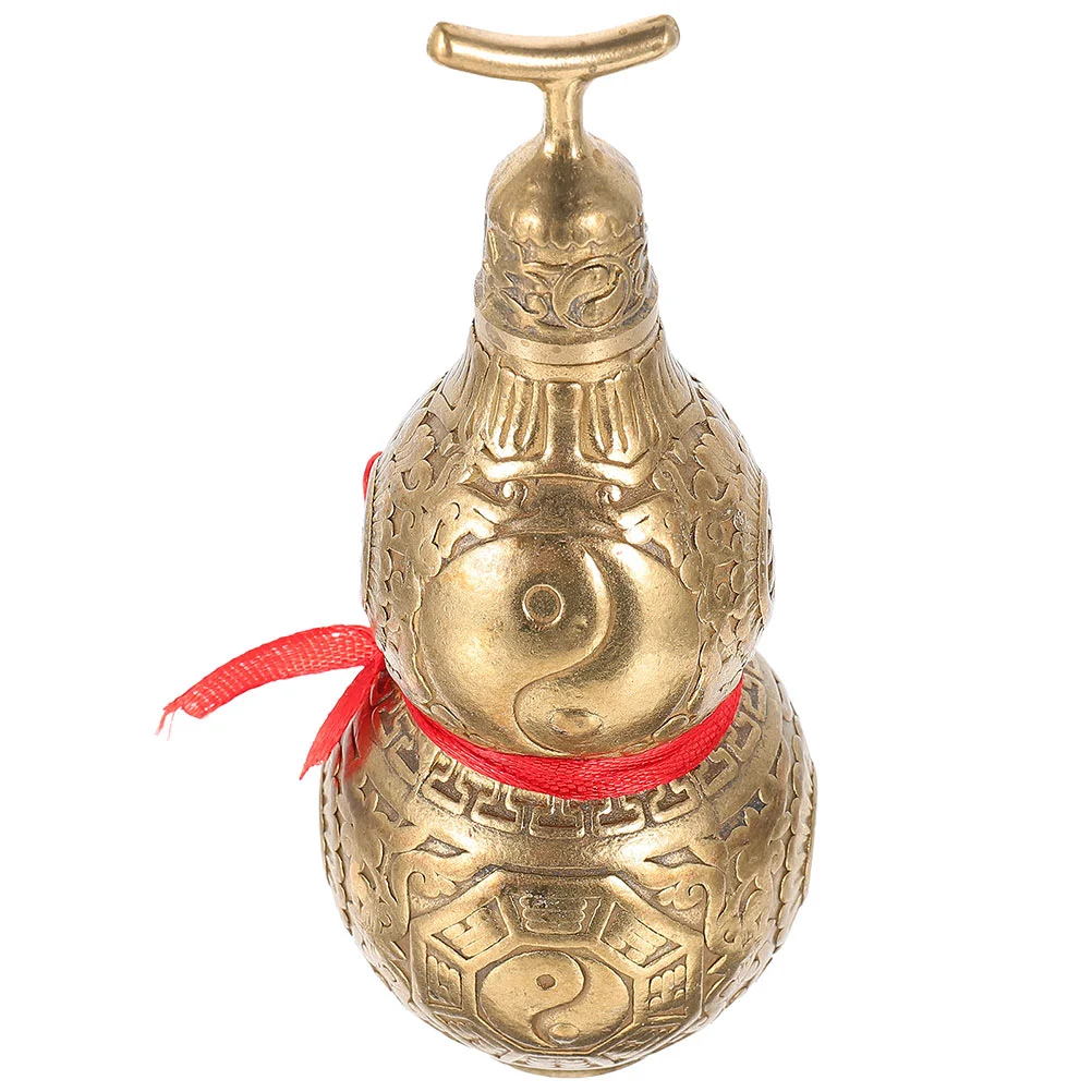 

Halloween Home Decor Gourd Ornaments Accessories Copper Calabash Child Gold Accents of The Lid