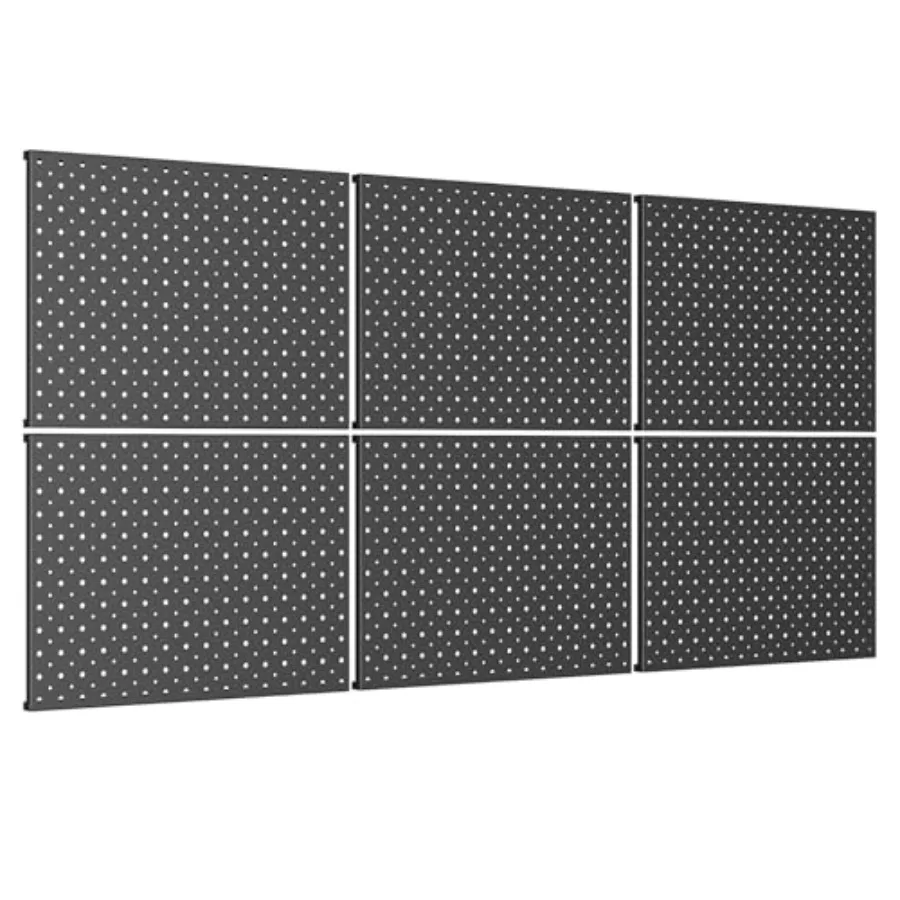 

6 PCS 12x16 in Metal Boards for Garage Workbench Tool Organizer Pegboard with 1/8" and 1/4" Holes Modular Wall-Mounted Peg Boar