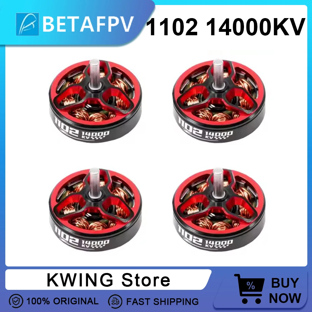 

4 шт. Бесщеточные двигатели BETAFPV 1102 14000KV для двигателя 75 мм Whoops 14000KV 37 мм (2022) 22 мм/44 мм (2025) для гоночного дрона RC FPV