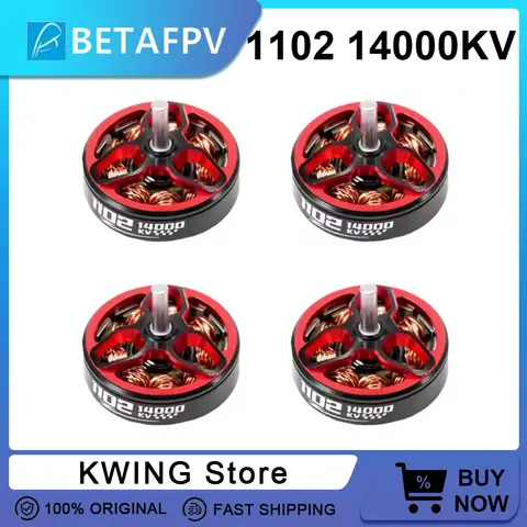 4PCS BETAFPV 1102 14000KV Brushless Motors for 75mm Whoops 14000KV Motor 37mm (2022) 22mm / 44mm (2025) For RC FPV Racing Drone