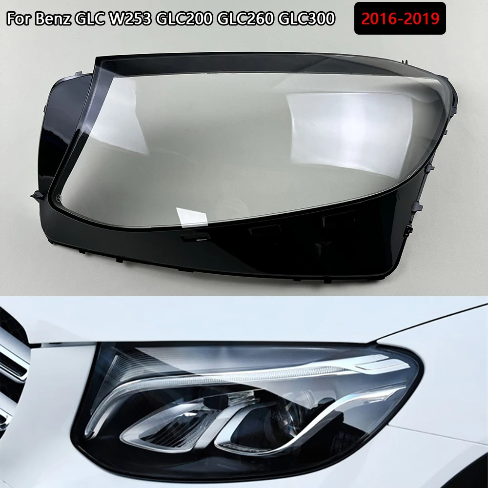 

For Mercedes-Benz GLC W253 GLC200 GLC260 GLC300 2016-2019 Headlight Shell Transparent Lampshade Headlamp Cover Lens Plexiglass