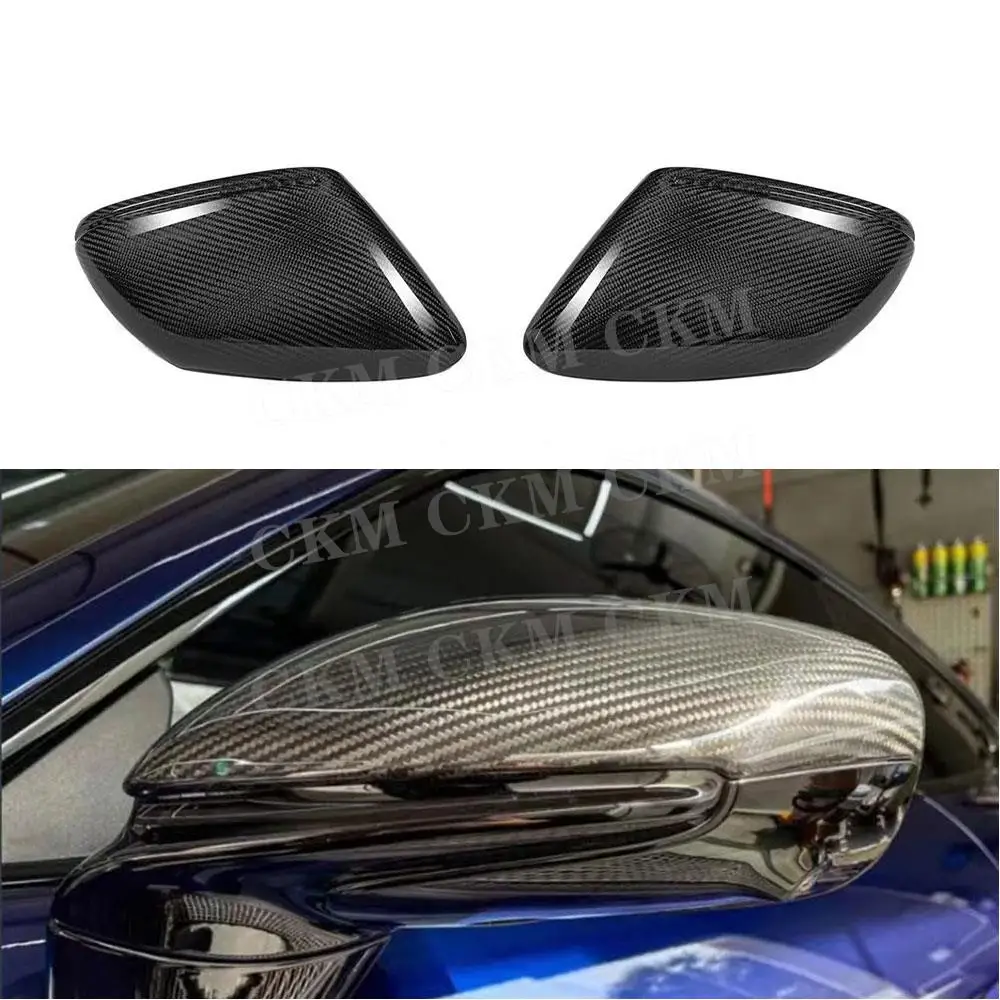 

CKMUUER Dry Carbon Fiber Replacement Rearview Side Mirror Covers Cap For Porsche 992 Taycan 2019+ LHD Mirrors Body Kits