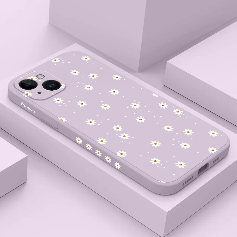 Floral Daisies Phone Case For iPhone 17 17 Air 16 15 14 13 12 11 X XR XS Plus Pro Max Mini Silicone Cover