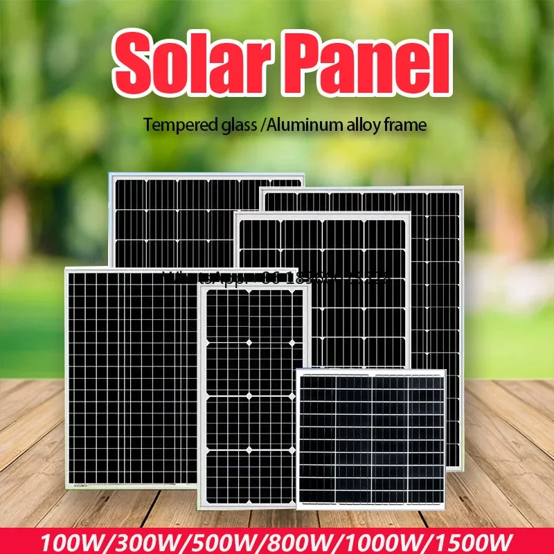 

100W-1500W Solar Panel 18V High-Power Rigid Panel Used For Photovoltaic Power Generation In Outdoor RV Ship Home Power System