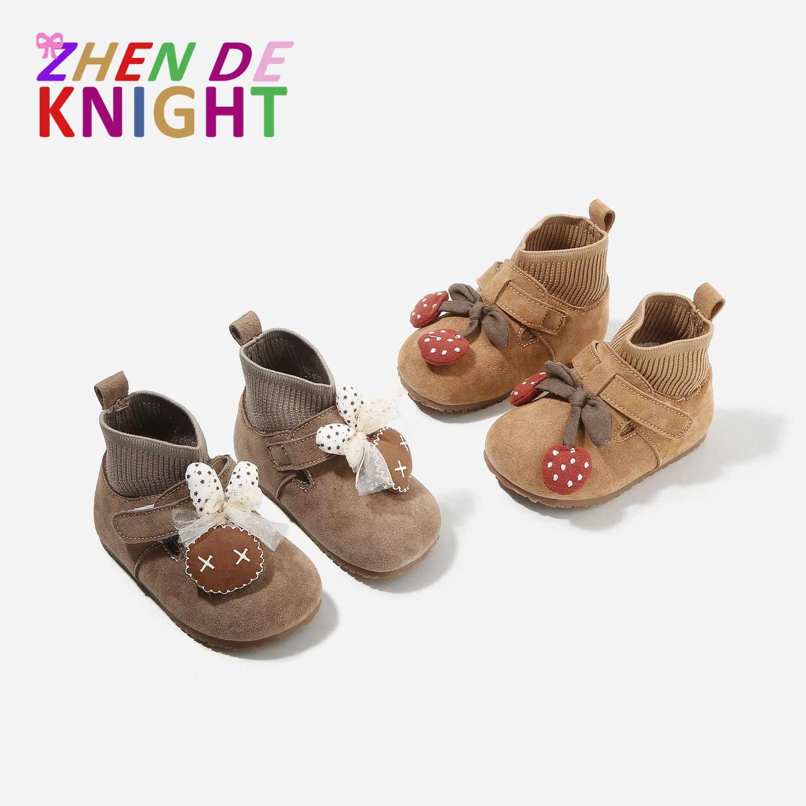 

Новые зимние сапоги для малышей с мультяшным декором, флисовые хлопковые носки, обувь для маленьких девочек, обувь для первой ходьбы на мягкой подошве до щиколотки