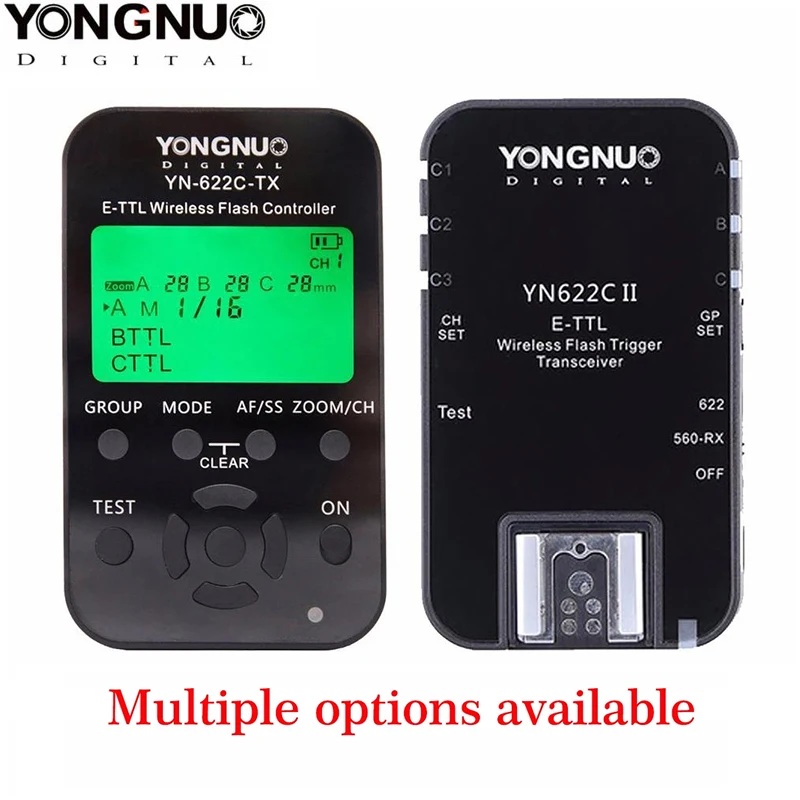 YONGNUO Wireless TTL Flash Trigger YN622C YN-622-TX KIT with High-speed Sync HSS 1/8000s for Canon Camera 500D 60D 7D 5DIII