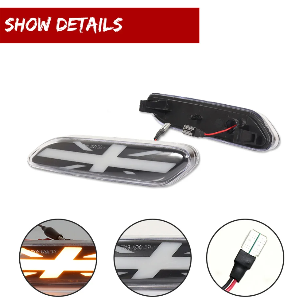 Sequential Blink Amber LED Car Front Fender Side Marker Turn Signal Lights For MINI Cooper R60 Countryman R61 Paceman 2011-2016
