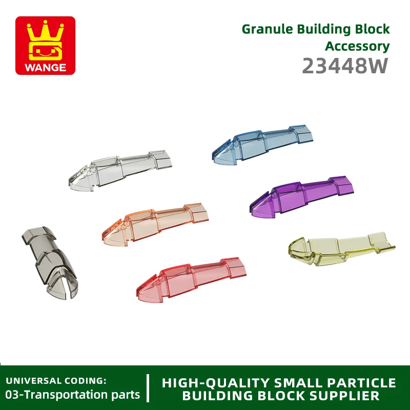 20Pcs/lot 23448W Surveillance Cabin Glass Curved Windshield Building Blocks Moc Color Accessories Compatible with Brick