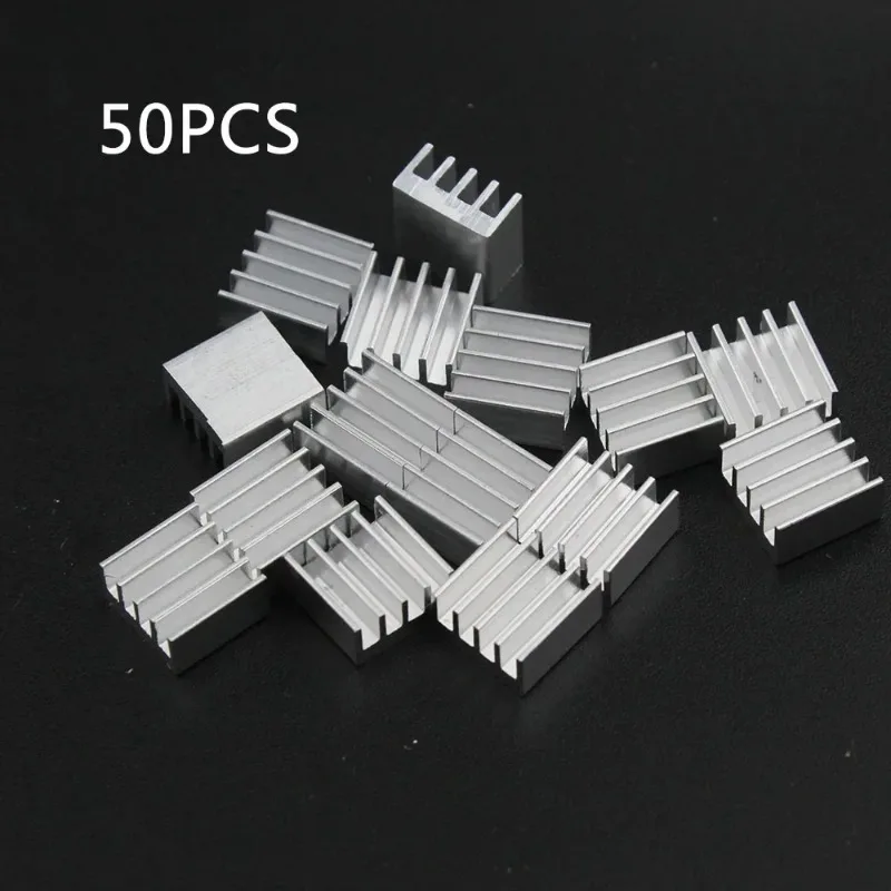 50pcs/batch Profile Aluminum Radiator 8.8*8.8*5mm Electronic Chip LED Radiator Cooler with Thermal Sensitivity for IC 3D Printer
