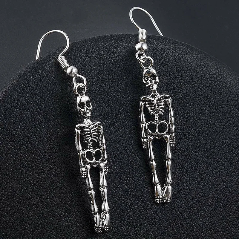 Boucle D’oreille Femmes Halloween Vintage Skeleton Skull Dangle Earrings For Women Jewelry Party Gifts Stud Earrings Серьги