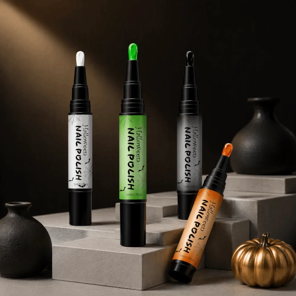 Quick Drying Nail Polish Pens High Saturated Peel Off Peel Off Nail Polish Solid Color Baking Free Baking Nail Polish Halloween