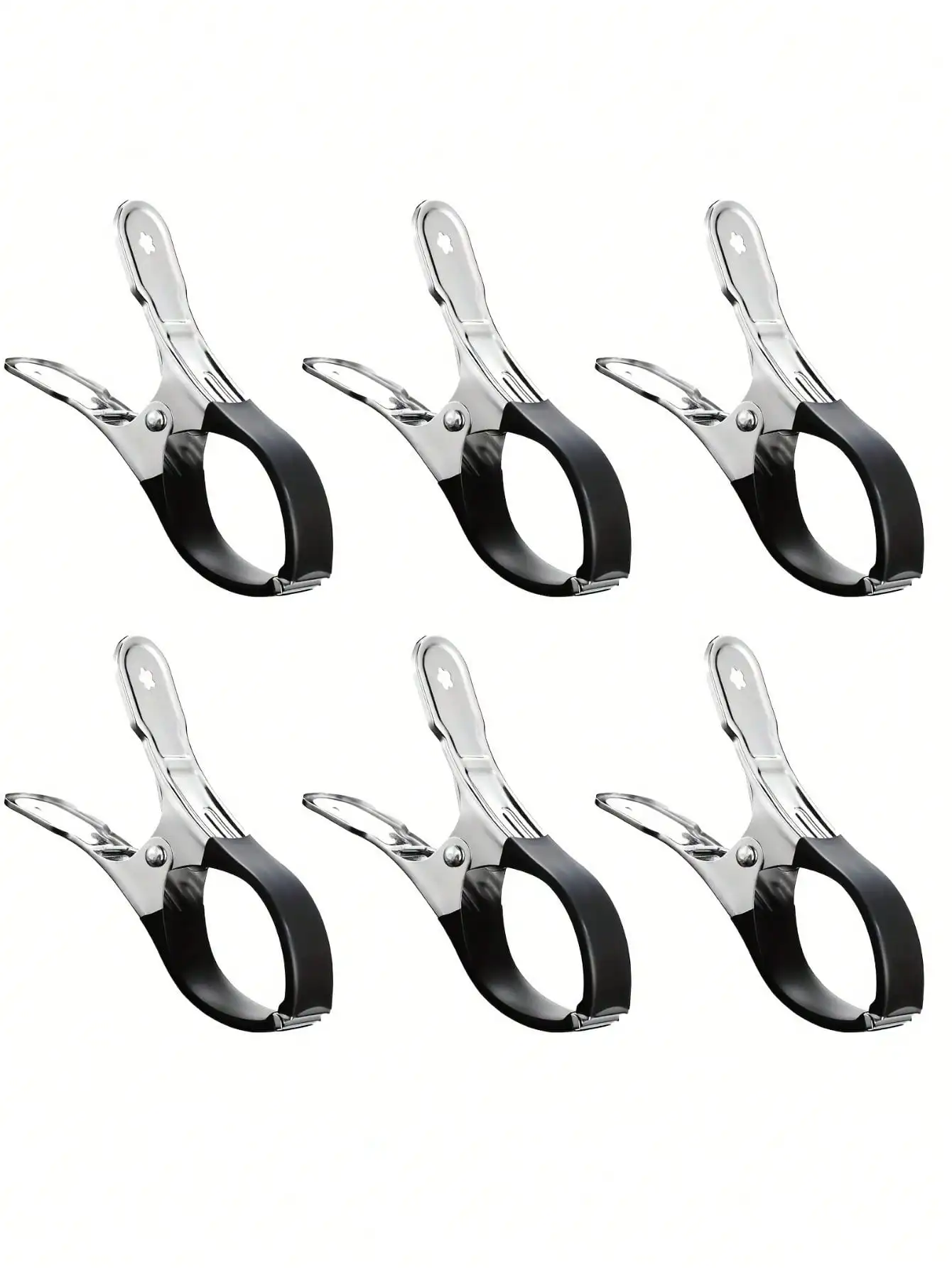 6 قطع من مشابك غطاء حمام السباحة المتينة المصنوعة من الفولاذ المقاوم للصدأ مع مقابض بلاستيكية زرقاء - مشابك زنبركية شديدة التحمل مقاومة للرياح لتأمين فوق