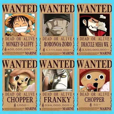 One Piece Wanted Poster Canvas Painting Print Picture Wall Art Bounty Anime Wall Bedroom Mural Luffy Zoro  Living Home Decor