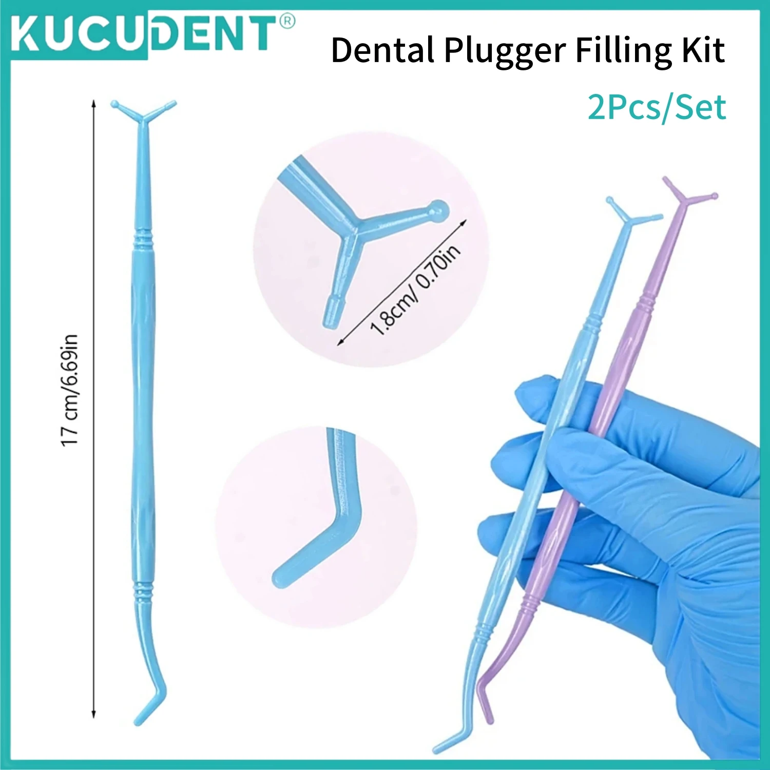 

2Pcs/Set Dental Composite Resin Filling Kit Plastic Plugger Filler Double Ends Spatula Autoclavable Mixing Knife Oral Care Tools