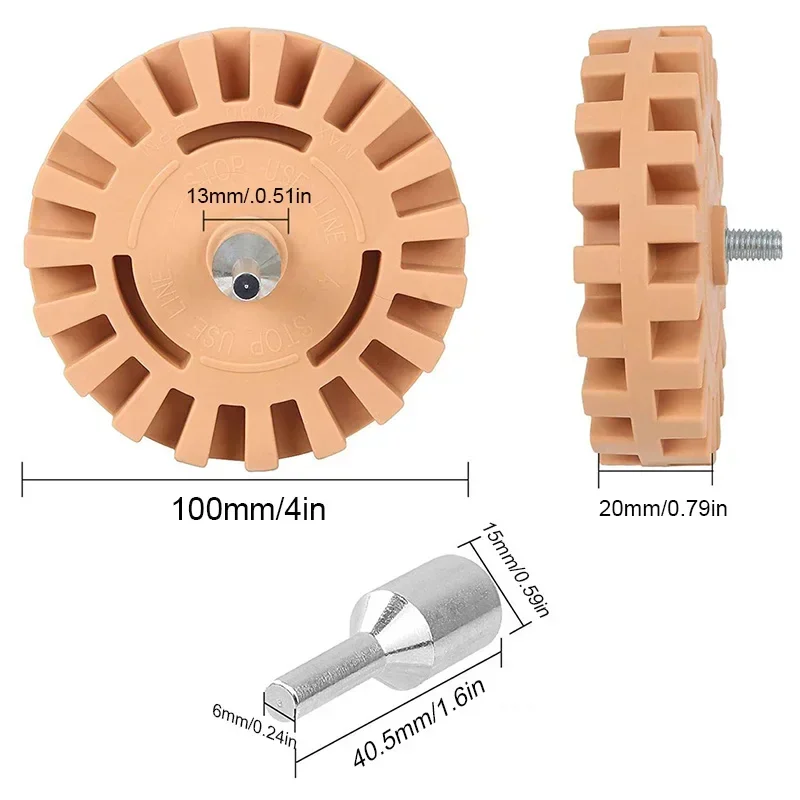 Outil de retrait d'adhésif de roue de gomme de voiture, dissolvant d'adaptateur de perceuse électrique lisse, réparation de peinture, décalcomanies en caoutchouc et vinyle