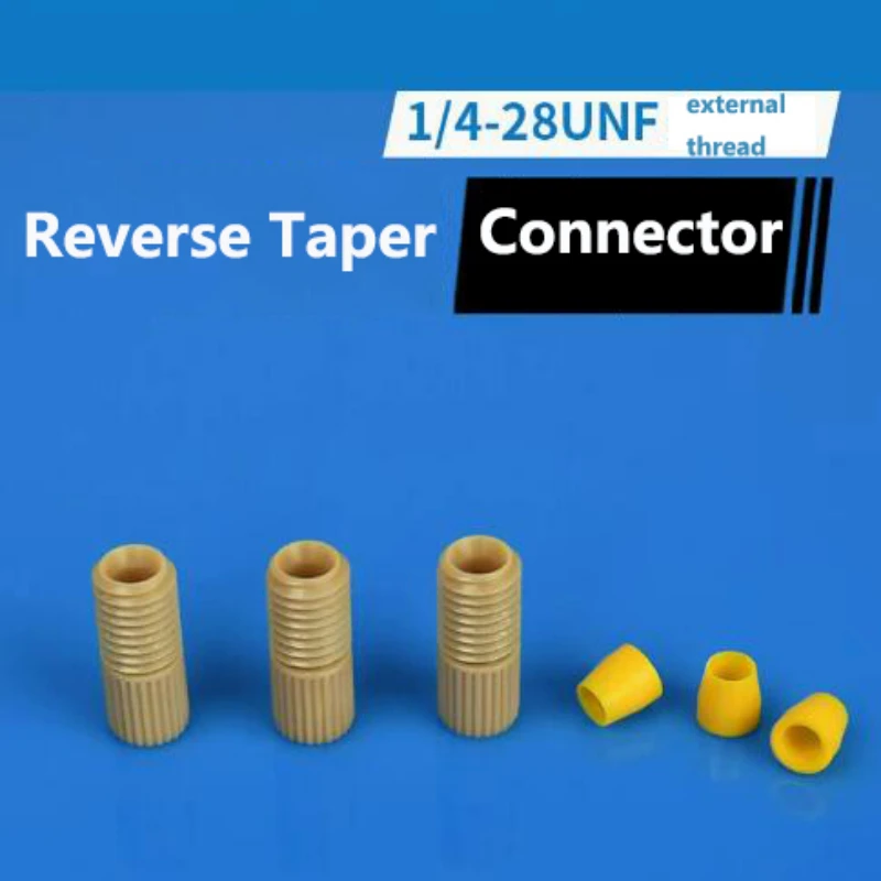 

PTFE Tube Sleeve PEEK Connector 1/4-28 Thread Inverted Cone Joint Back Taper Fitting Upconing Connector