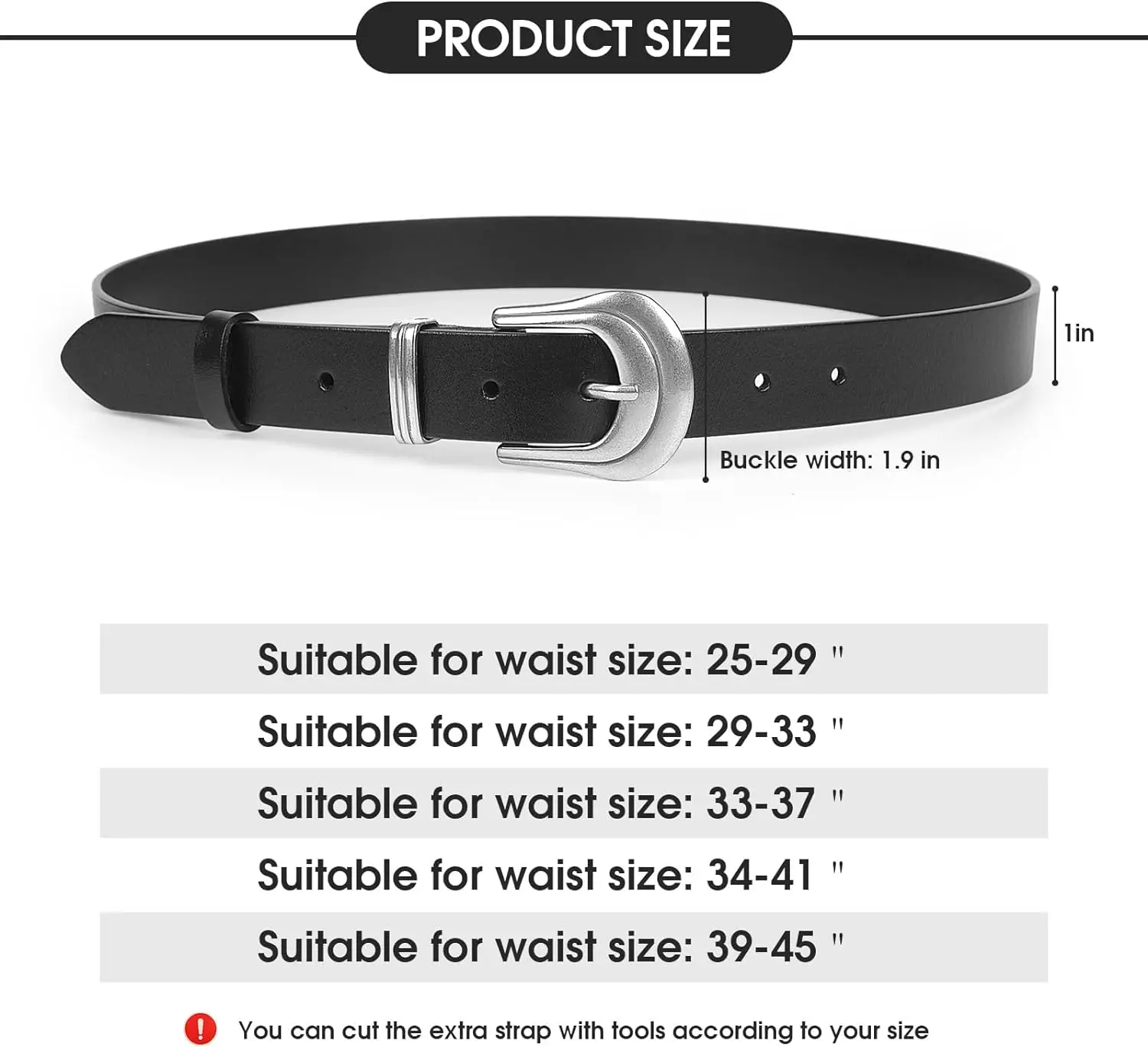 OHAOPIJU 2024 New  Female Fashion Belt Simple Metal Buckle Belt for Women Black Suit Jeans Clothing Accessories