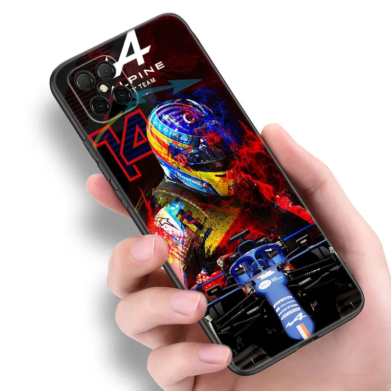 F1 Racing Fernando Alonso Black Phone Case For Huawei Nova 11 12 Ultra 9 10 SE Pro 11E 11i 12i Y70 Plus Y60 Y61 Y71 Y72 Y90 Y91