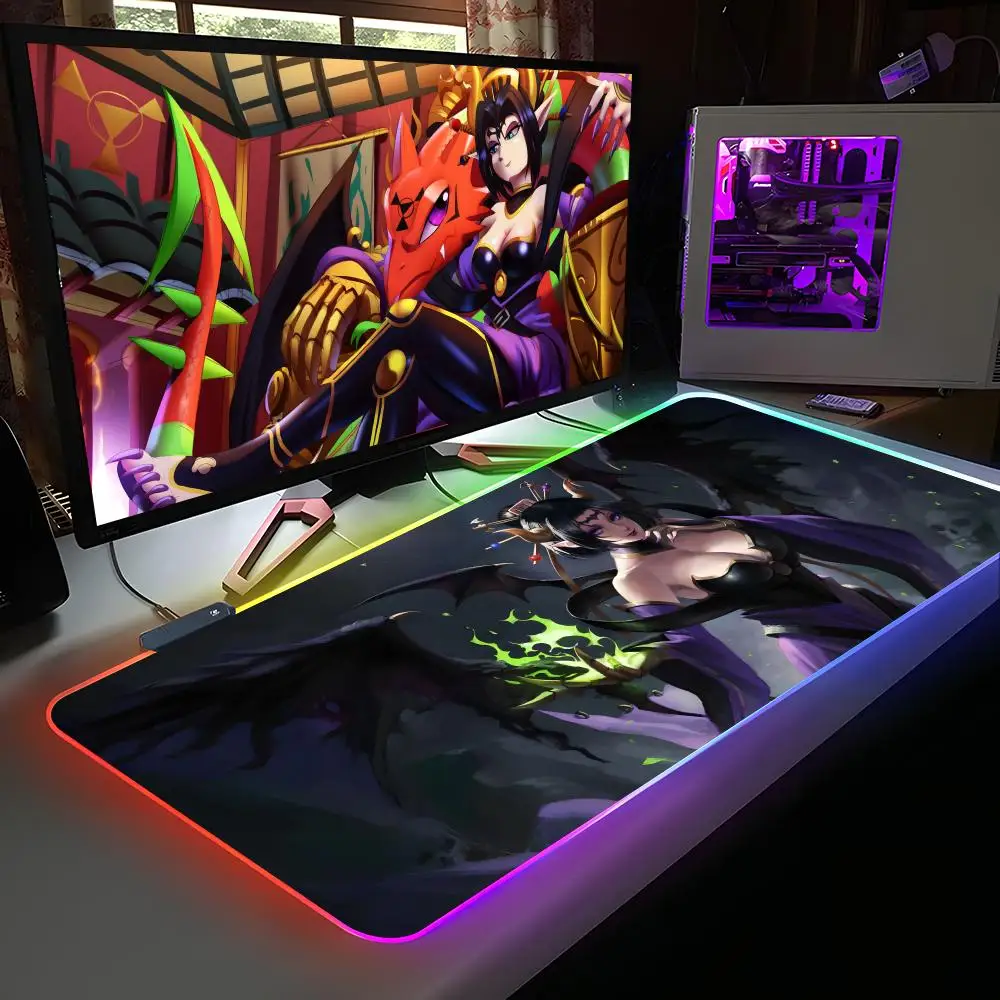 

Fashion Anime Lilithmon Mouse Pad RGB Rubber Computer Laptop Official Game Colored esports Aesthetic Pretty Fashion Luxury Mat