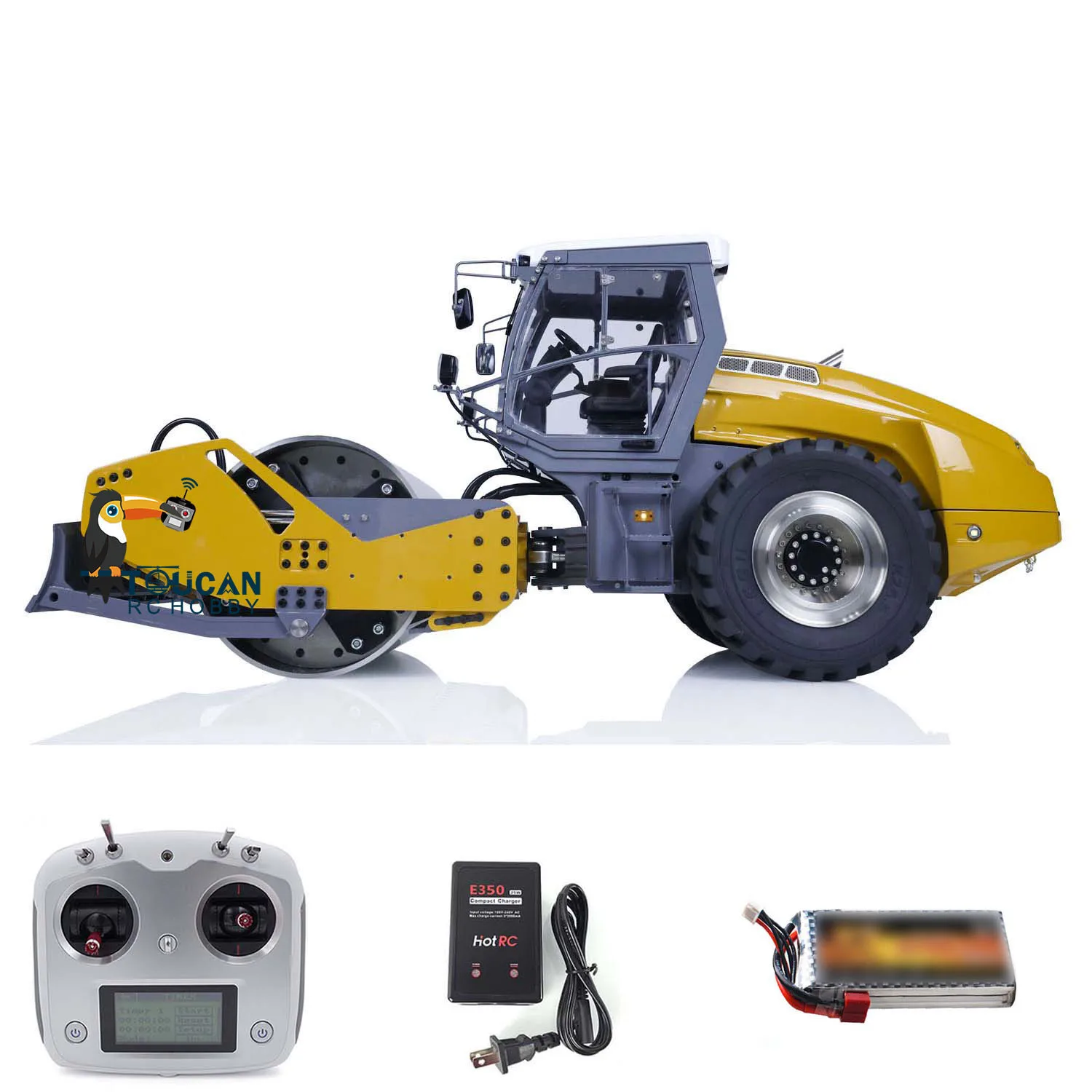 In Stock 1/14 LESU Hydraulic RC Road Roller Metal Aoue-H13i Construction Truck Car Toucan Model Remote Controller Toys THZH1517