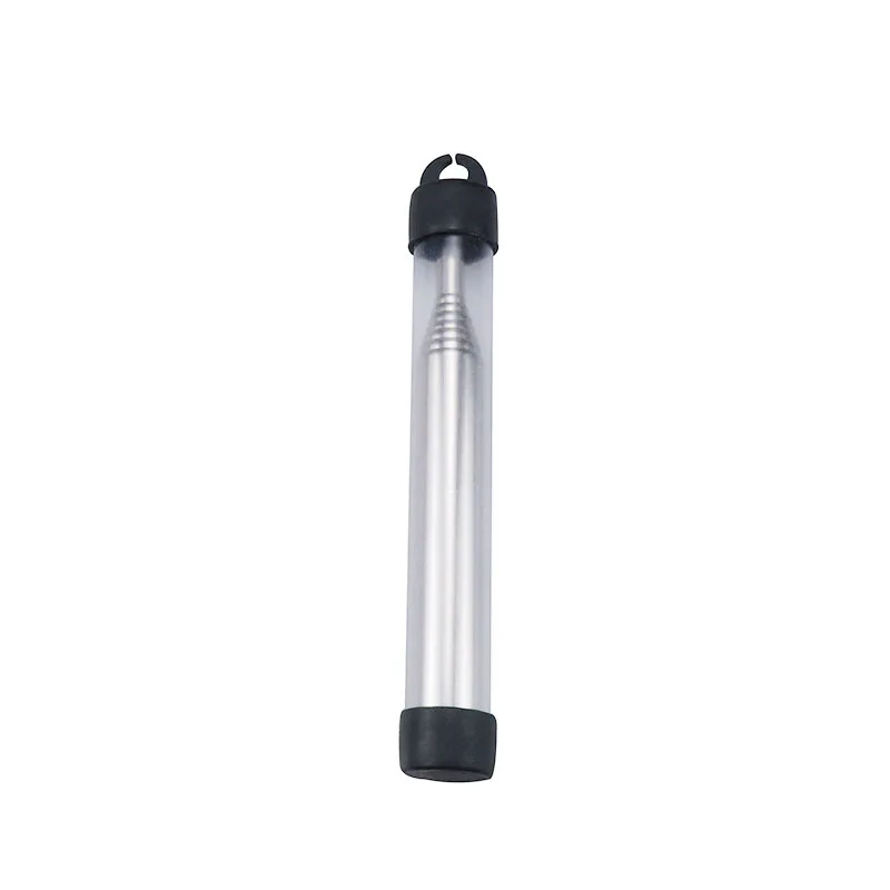 Stainless Steel Blow Tube - Pocket Bellow 9.3mm with Retractable Mouthpiece for Outdoor igniter Hunting accessories