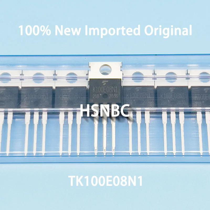 10Pcs/Lot TK100E08N1 K100E08N1 TO-220 80V 100A MOSFET N-Channel Power Transistor 100% New Imported Original