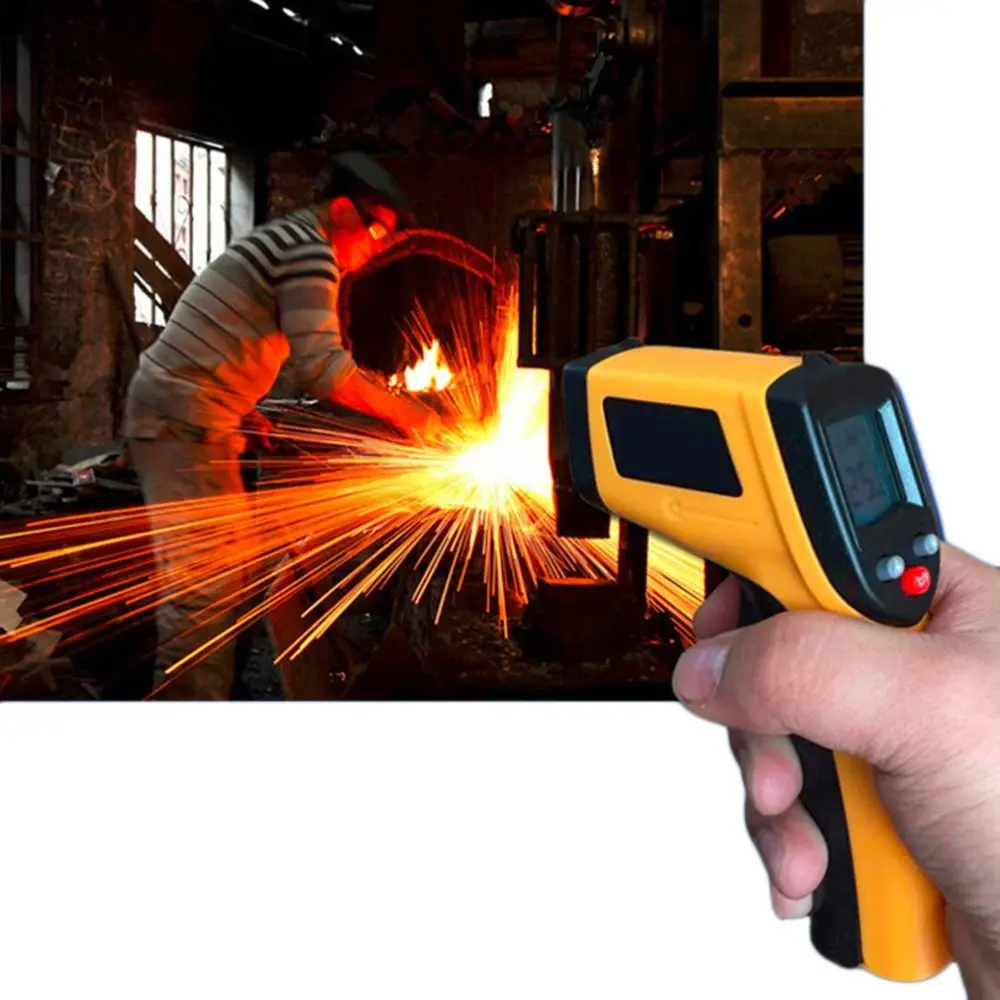 

Handheld LCD Infrared Thermometer Laser Positioning Convertible Units Non-contact Thermometer Professional Accurate