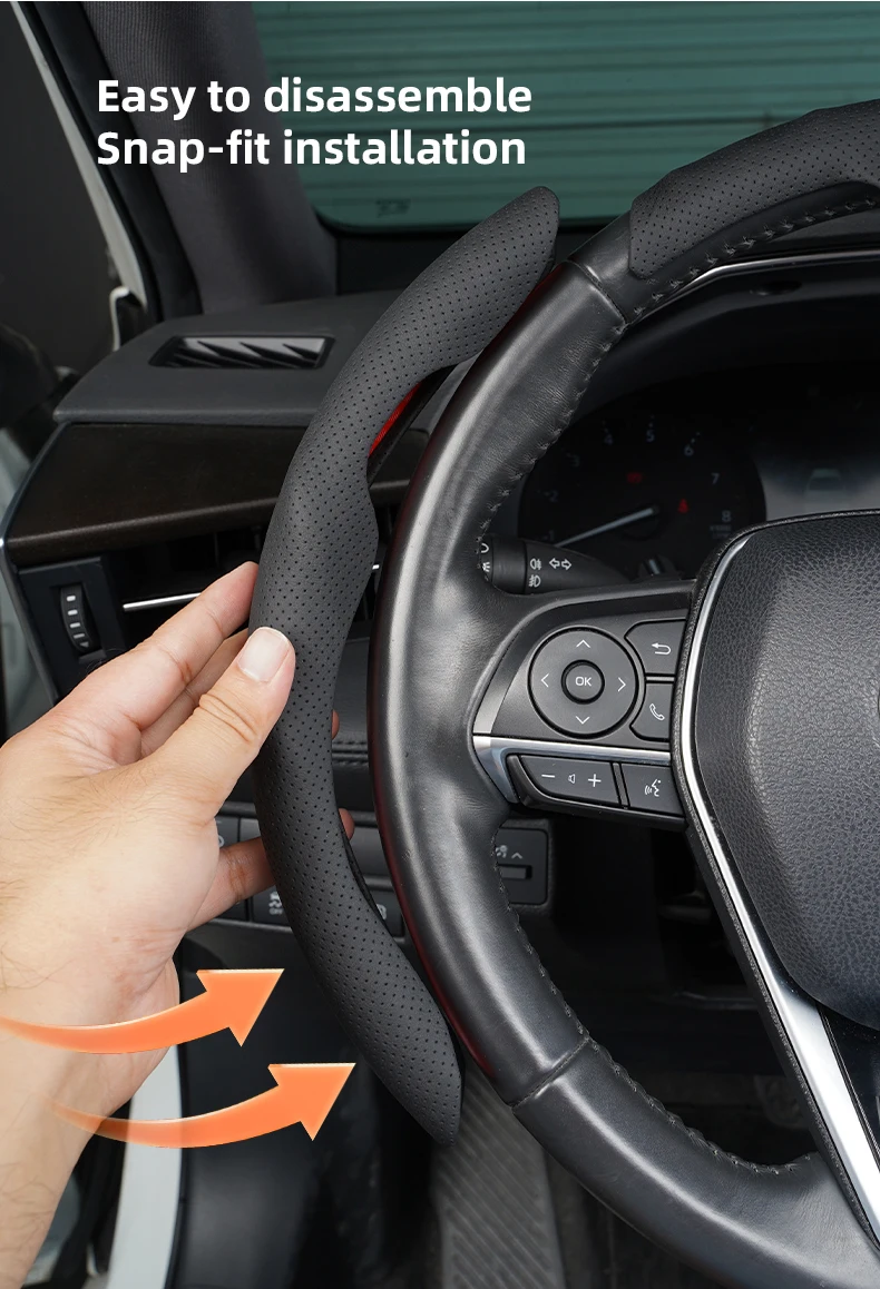 Auto-Lenkradabdeckung, Schutzhülle, rutschfest, atmungsaktiv, für Dacia Duster Sandero Bigster Dokker Jogger Logan – Detail 6
