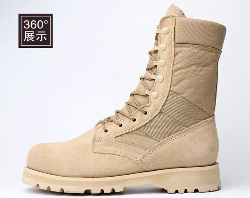 Stivali da combattimento da uomo e da donna Stivali da deserto alti in vera pelle realizzati in vera pelle