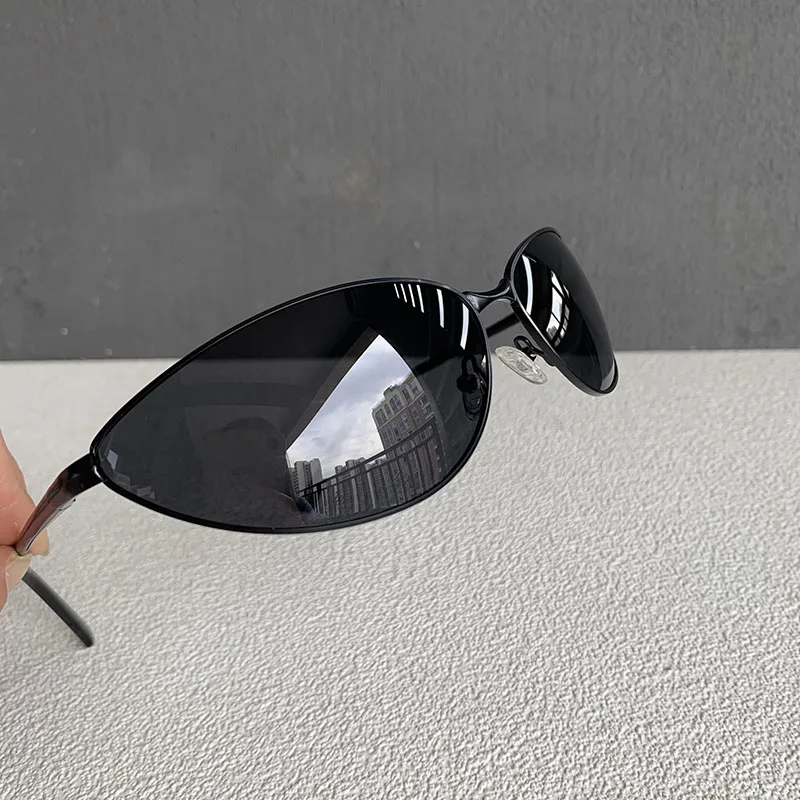 

Oversized Mens Polarized Sunglasses Y2k Fashion Vintage Cat Eye Big Sun Glasses Women Luxury Designer Black Gold Shades for Men