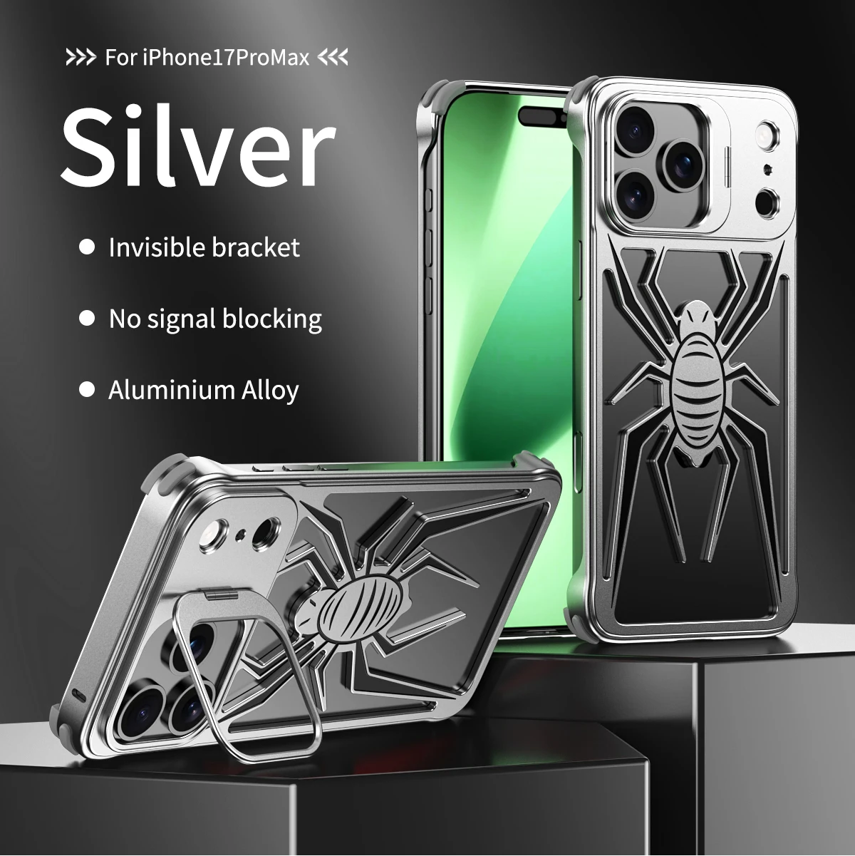 Phone Stand Aluminum - Luxury Spider Armor Metal Phone Case
