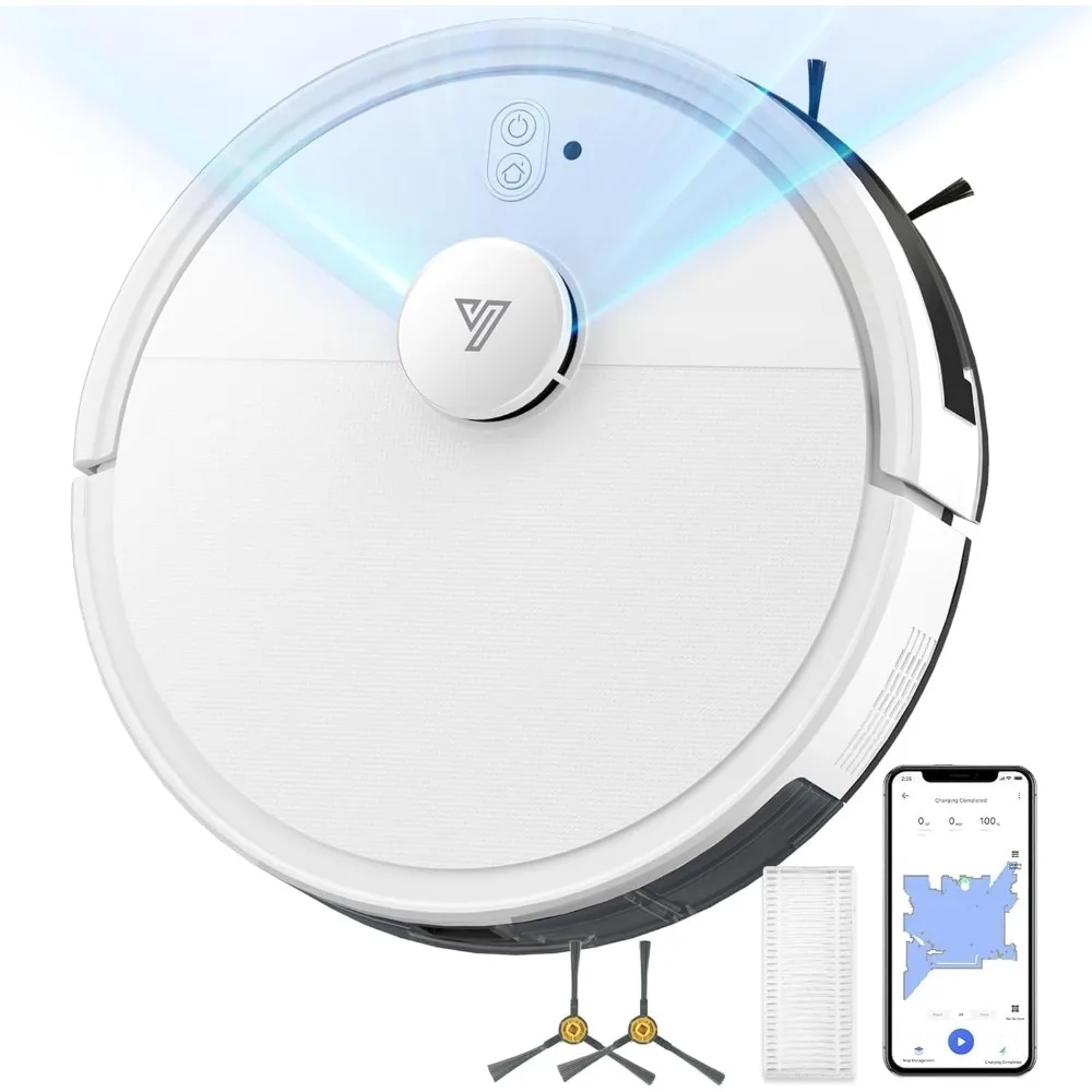 Smart Robotic Vacuum and Mop with LiDAR Navigation, Strong Suction, and Voice Control for Home Floors and Pet Hair