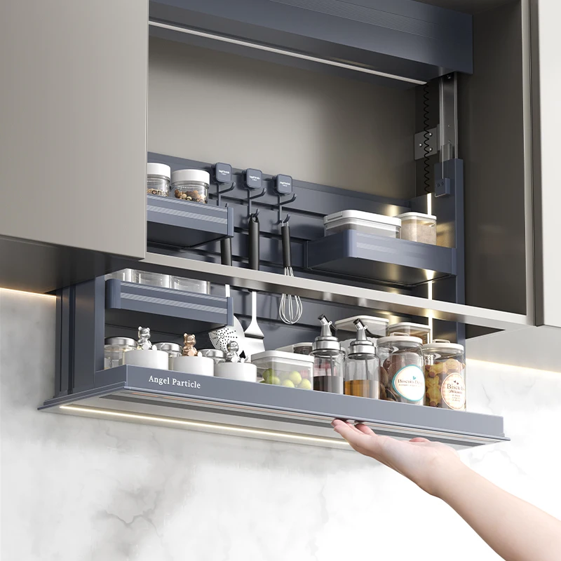 Gold Seller Factory Direct Smart Kitchen Adjustable Lift Wall Cabinet Electric Pull Down Basket