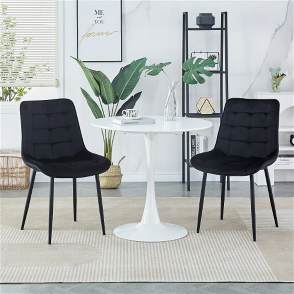 

Dining Chair 2PCS（BLACK），Modern style，New technology，Suitable for restaurants, cafes, taverns, offices, living rooms, reception