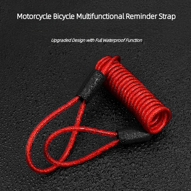 1.2-Meter Retractable Anti-Theft Reminder Cable for Bike/Motorcycle Alarm Disc Lock, High Elasticity, 3 Colors