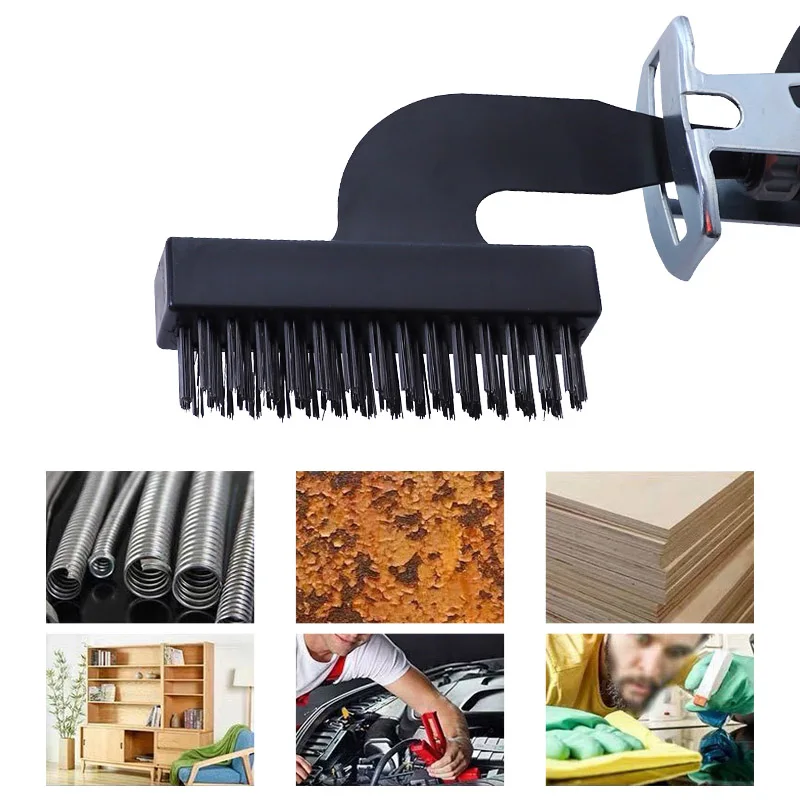 Reciprocating Saw Brush Nylon Steel Cleaning Brush Scraper for Rust-Removal Surface Stains Reciprocating Saw Accessories