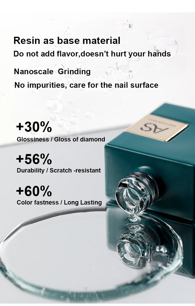 AS 15ml Basis- und Überlack für Gel-Nagellack Semi-Permanent Lack Gummi-Überlack Basislack Gellac UV LED Permanentlack – Detail 5