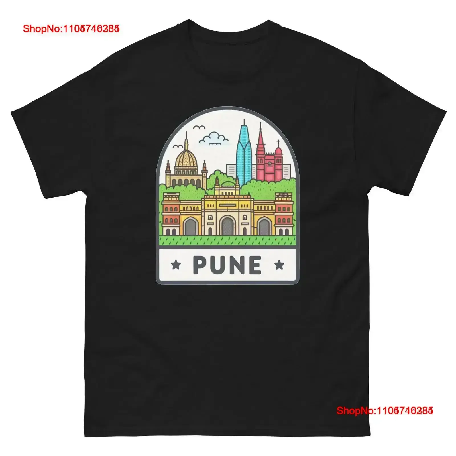 Pune World Travel Urban Area City T Shirt vintage Washed Casual homme streetwear Breathable Stretched graphic Versatile fashion