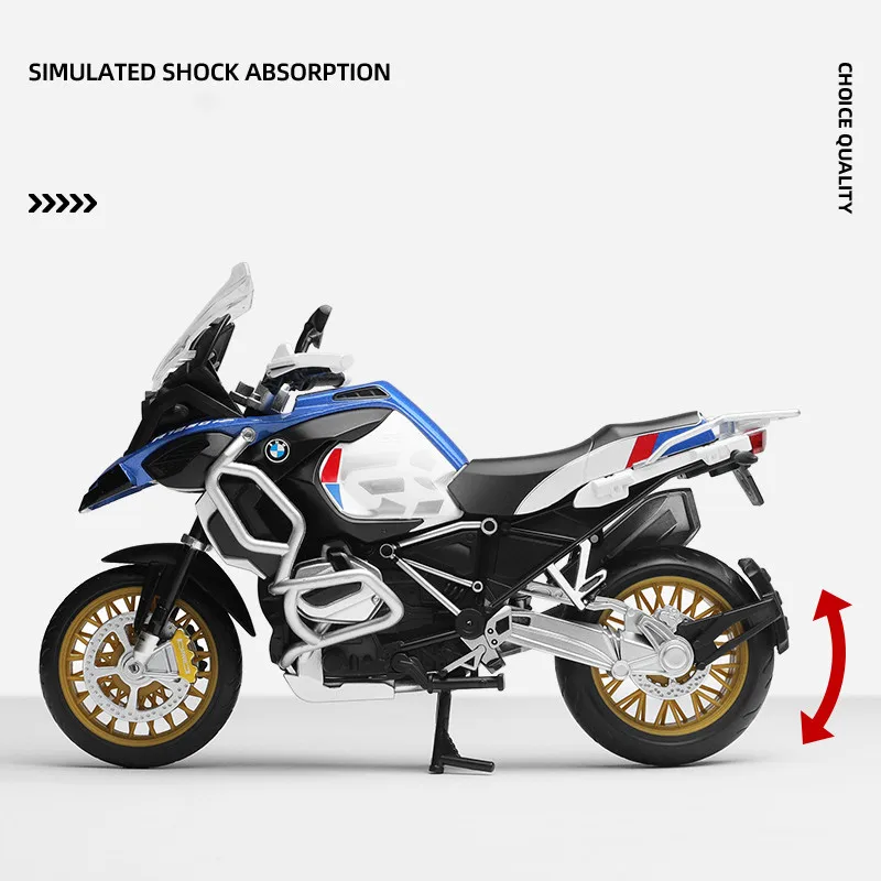 1/12 BMW R1250 GS Speelgoed Motorfiets Diecast Metaal Model 1:12 Off-Road Sport Racing Sound & Light Collection Cadeau voor Jongen Kinderen