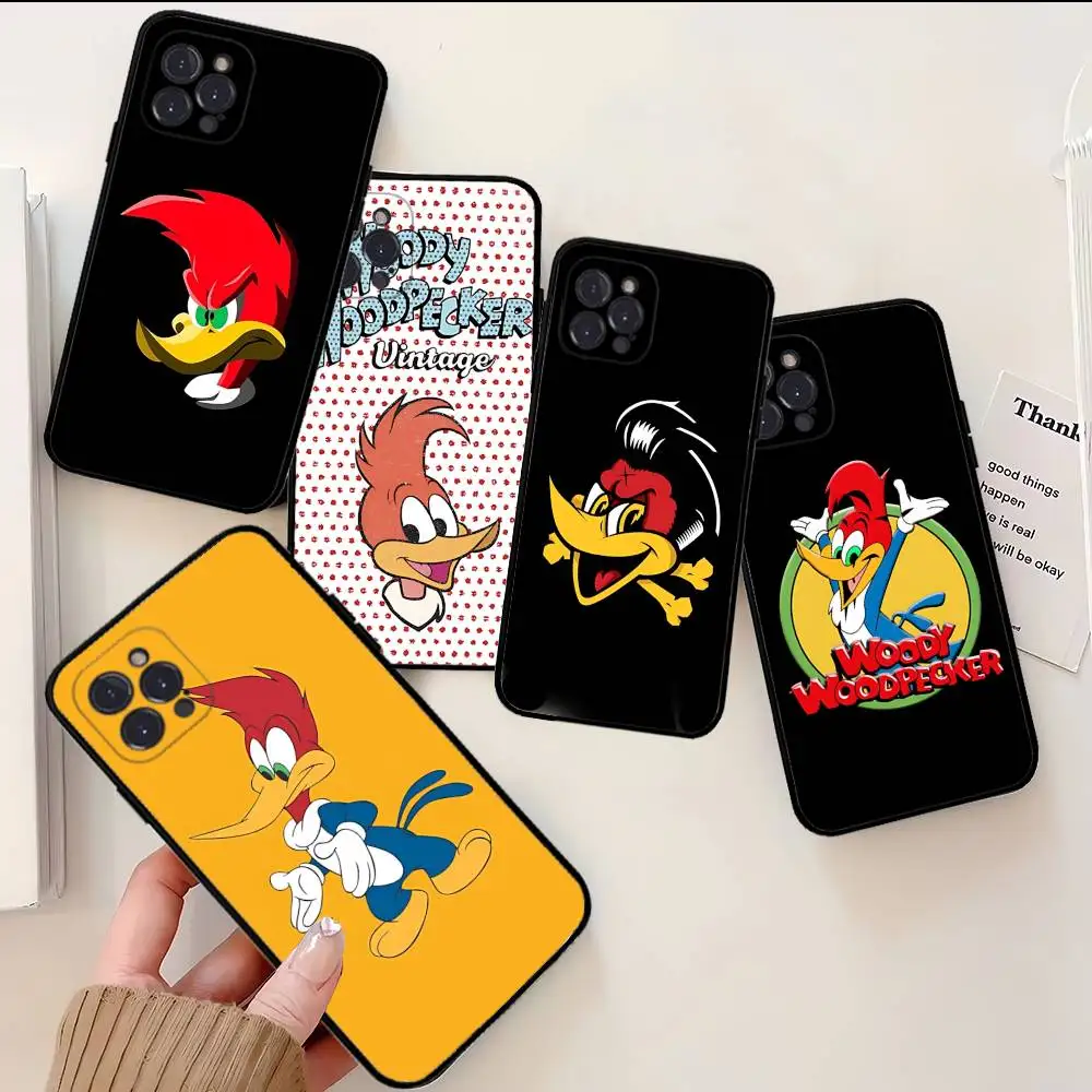 

Movie Cartoon W-Woody W-Woodpecker Classic Phone Case For IPhone 16 Pro Max 15 17 Plus 14 13 12 Mini 11 Black Cover