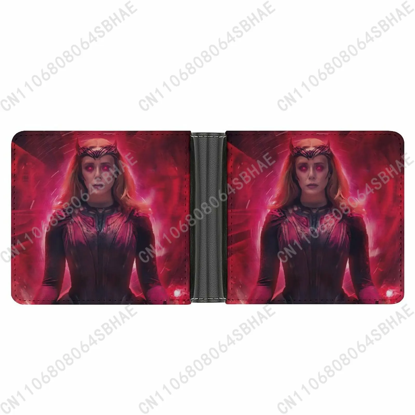 

Marvel Scarlet Witch Trendy Leather Wallet Teenage Male Woman Personalized Slim Credit Card Holder Small Purse Daily Use Cosplay