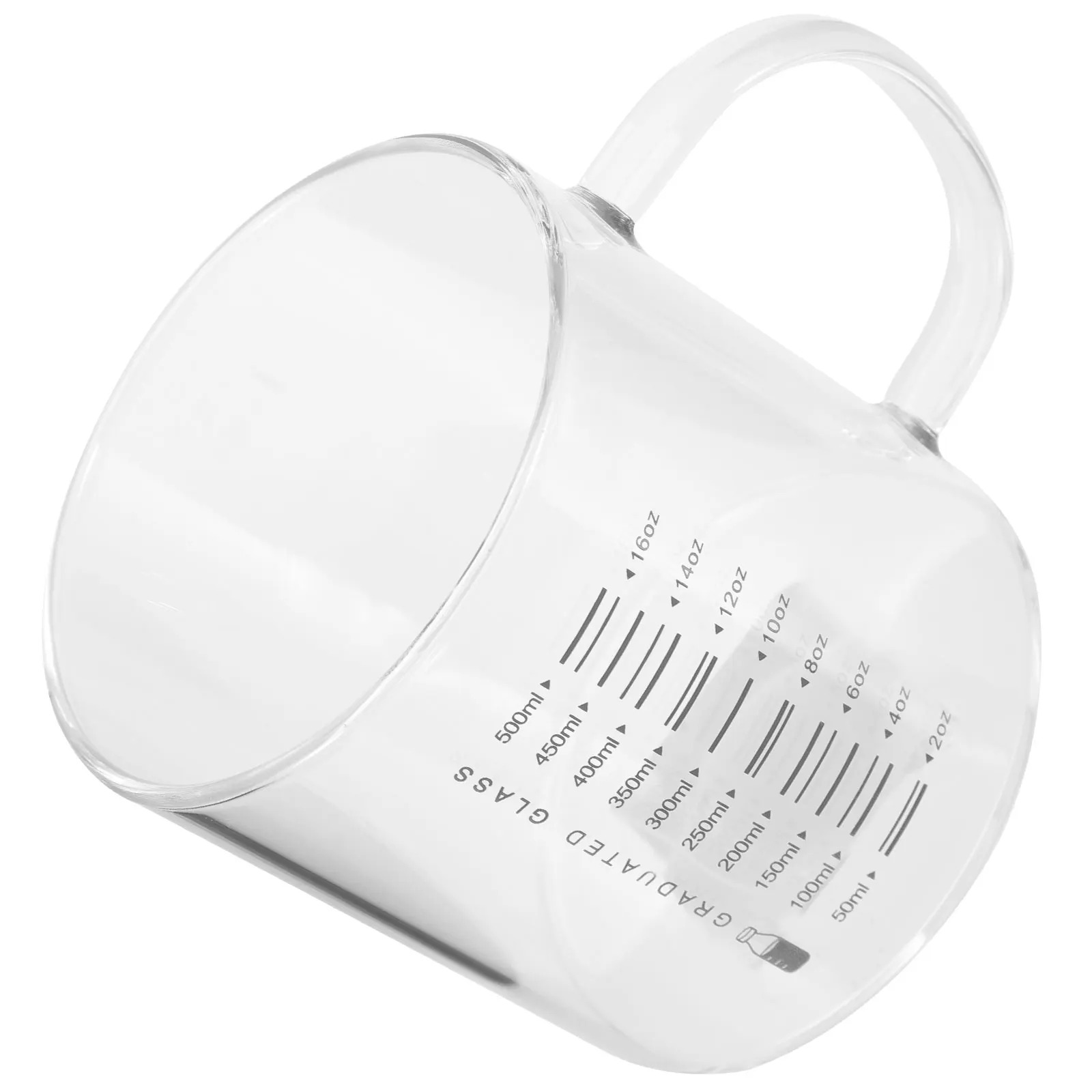 

Premium Glass Measuring Cup Transparent Heat Resistant Coffee Milk Espresso Cup Handheld for Home Cafe Office Bar Drinking Mug