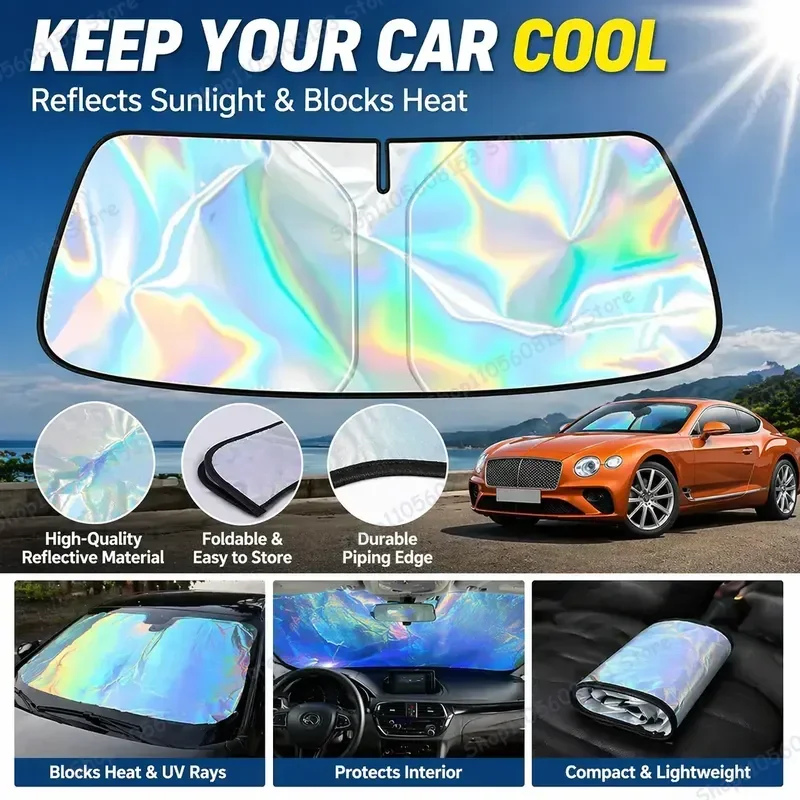 

For Bentley Continental GT Foldable Front Windshield Sun Shade UV Reflective Car Sun Protection Cover Interior Accessory Heat