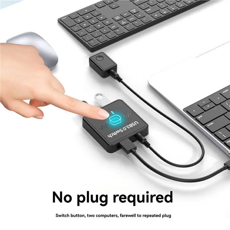 2X USB 3.0 Printer Sharer Switch 2In1 Out 2 Computers Share 1 Printer Udisk Mouse Keyboard Hard Disk External Controller
