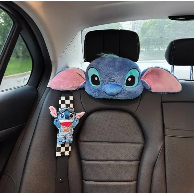 Stitch Car Seat Belt Cover Plush Shoulder Pad Pet Safe Protector Anti-Slip Car Decor Fashion Accessory Gift for Drivers image 5