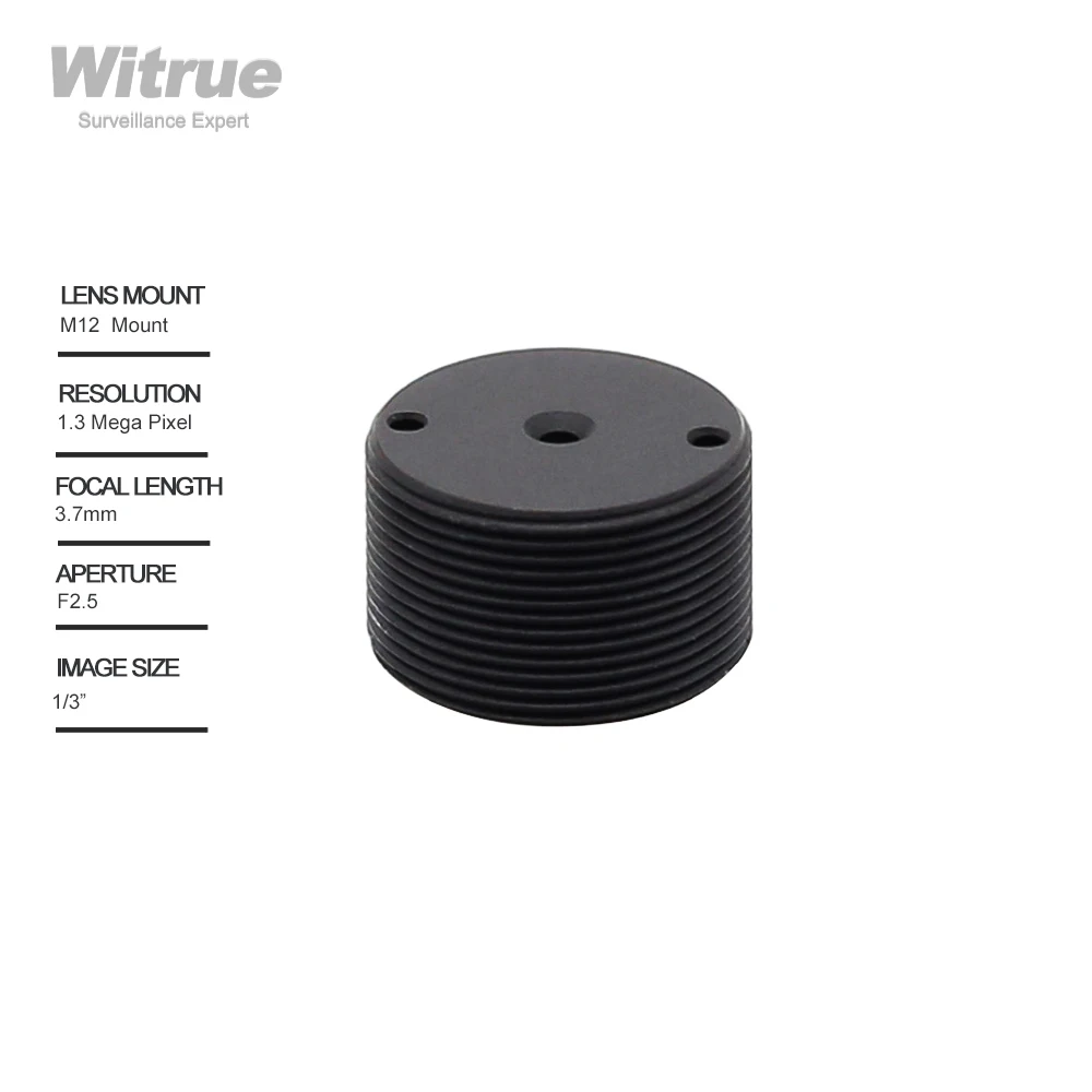 

Witrue mini Camera Pinhole Lens 3.7mm 1.3 Megapixel 1/3" F2.5 M12 Mount for Video Door phone CCTV Security Cameras