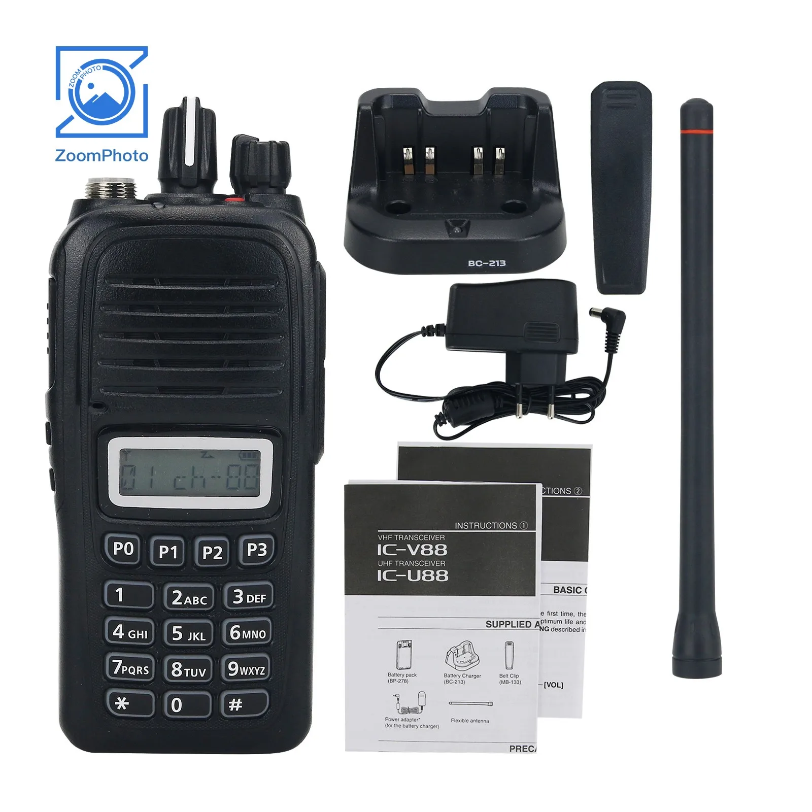 

Portable Waterproof IC-V88 VHF Walkie Talkie 5W 136-174Mhz Handheld Radio 128CH 800MW Audio Output Transceiver Intercom