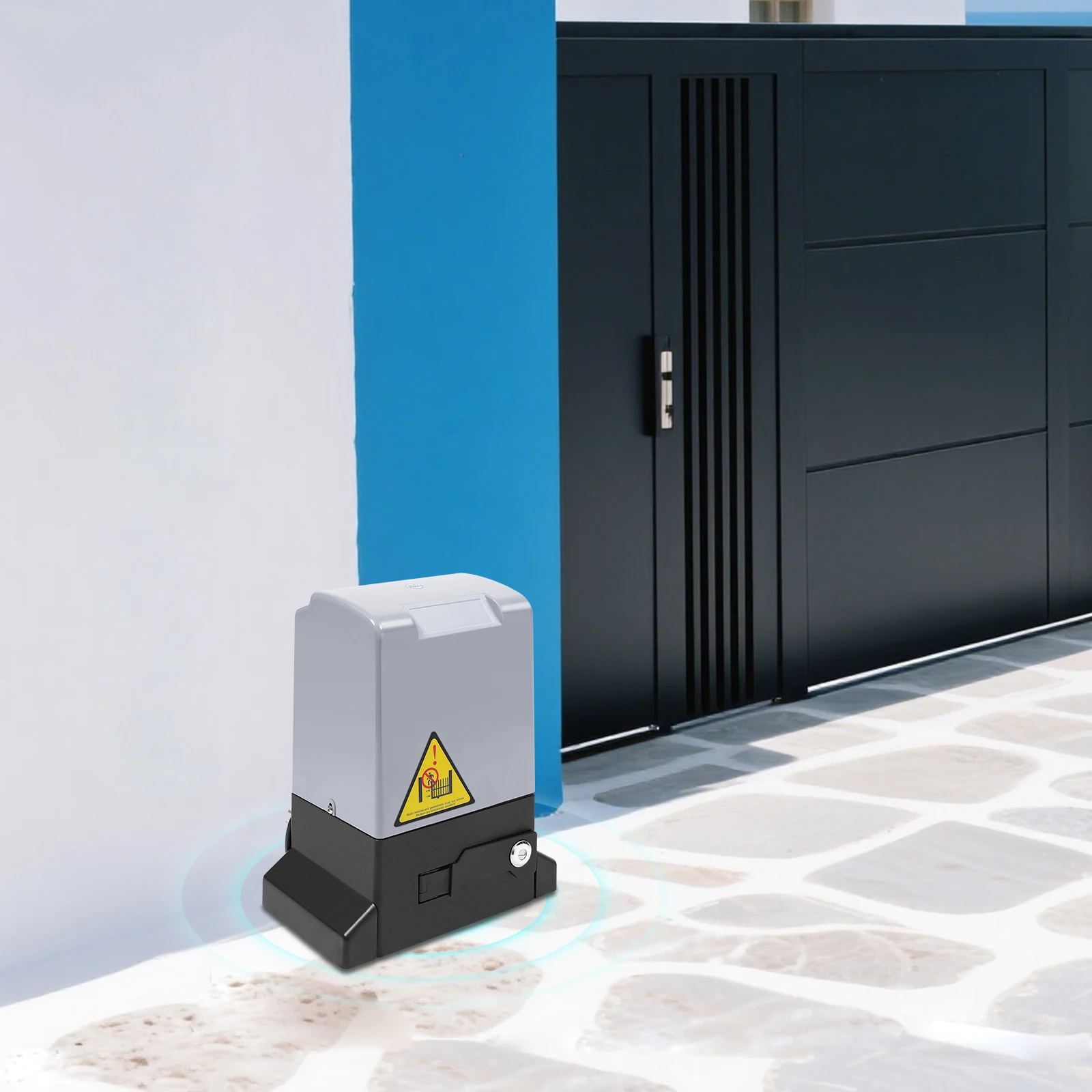 1800kg 750W 110V Motor de abridor de puerta corredera automático gris y negro 50m Control remoto abridor de puerta 3968lbs para puertas correderas