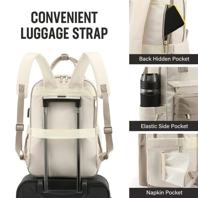 Mochila para laptop, mochilas de trabalho, à prova d'água com porta USB, grande capacidade, mochila casual à prova d'água para viagens